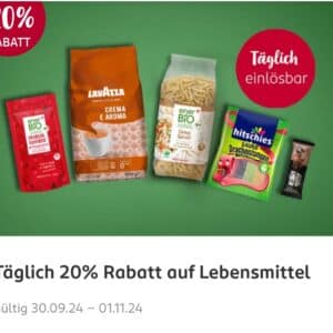 20% Rabatt auf alle Lebensmittel täglich mit der Rossmann App im Oktober