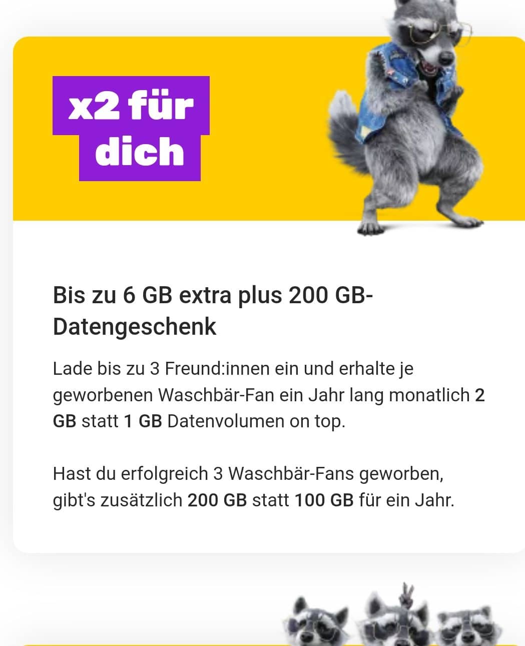 SIMon mobile Freunde werben, jetzt max. 3x2Gb für 1 Jahr und 200GB on Top