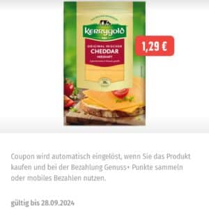 Kerrygold Käse für 1,29€ mit der Edeka App