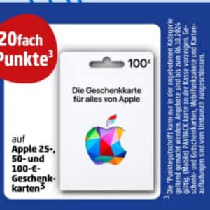 PENNY 20-fach Punkte auf Apple Geschenkkarten