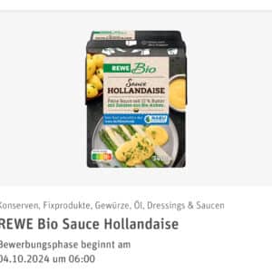 REWE Produkttest - REWE Bio Sauce Hollandaise