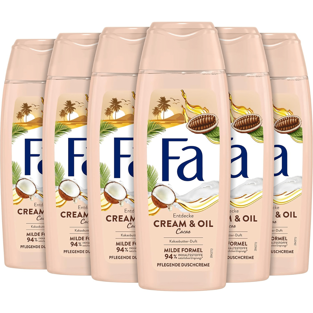 FA Duschgel Cream &amp; Oil Cacao, 6er Pack - 57 Cent pro Duschgel