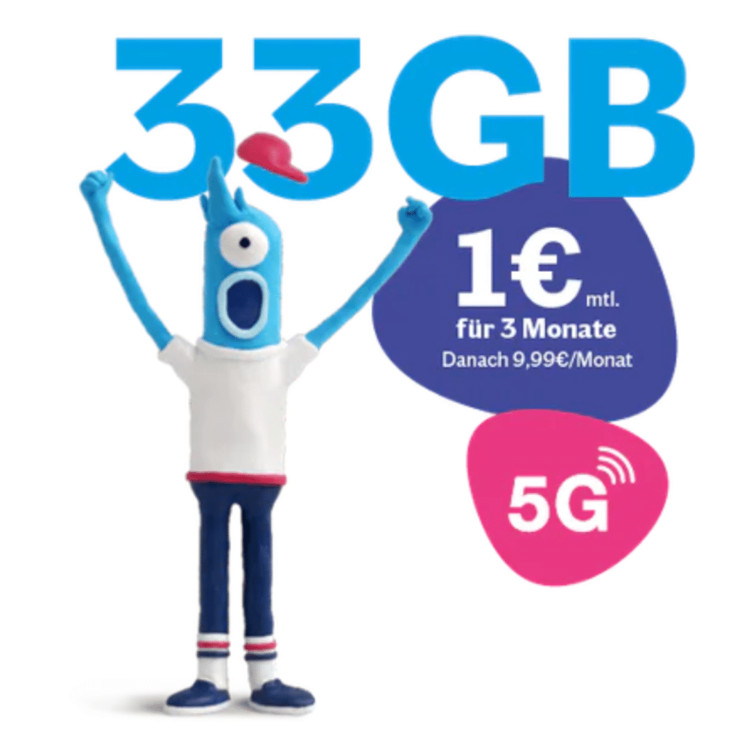 Thumbnail Lebara Postpaid Tarife - z.B. 33GB 5G/LTE Allnet für 1€ (3 Monate, danach 9,99€/Monat)