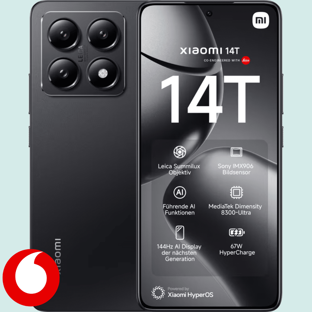 Eff. GRATIS! 🤩 Xiaomi 14T (256GB) für 4,95€ + Gratis Redmi Pad Pro + 20GB 5G/LTE Vodafone Allnet für 29,99€/Monat + 200€ Wechselbonus (mit GigaKombi nur 24,99€! | Vodafone Smart Entry Spezial)