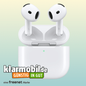 Eff. 4,20€/Monat! 🎧 Apple Airpods 4 für 19€ + 150€ Wechselbonus + 28GB 5G/LTE Telekom Allnet für 14,99€/Monat (Klarmobil Allnet Flat)