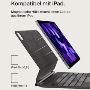 Belkin Connect Pro Hinterleuchtete Bluetooth-Tastatur (QWERTZ) mit Hülle und magnetischem Ständer für iPad Air M2 (10,9&#034;) und iPad Pro (11&#034;) für 99,99€ statt 125,90€