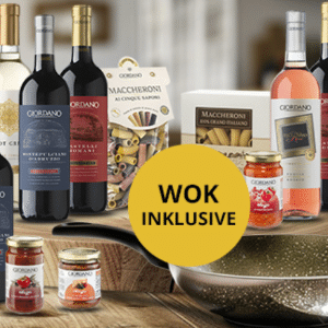 Thumbnail Giordano Weinpaket: 8 Flaschen Wein + 5 Delikatessen + Wokpfanne für 39,99€ inkl. Versand