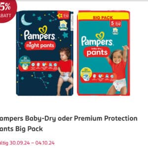 25% bei Rossmann ab 30.09. auf Pampers und Pampers Pants