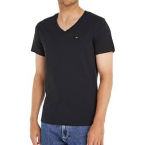 Tommy Jeans Original V-Neck kurzarm-T-shirt in schwarz für 17,56€ (statt 24,48€)