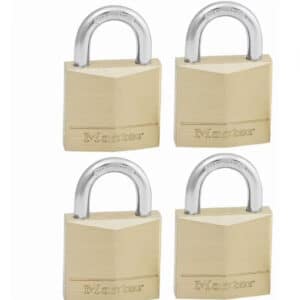 Master Lock 4-er Pack Vorhängeschlösser aus Massivmessing, 4,9 x 3 x 1,2 cm für 6,33€ (statt 14,59€)