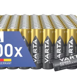 VARTA Batterien AA,Power on Demand, Alkaline, 1,5V, 100 Stück für 31,99€ (statt 39,99€)