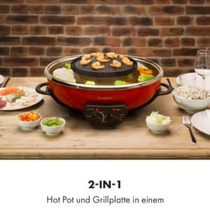 Klarstein Szechuan Hot Pot & Grill-Platte 5 Liter Volumen