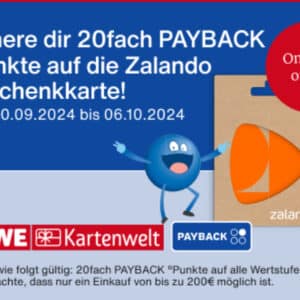 REWE 20FACH °Pauf die Zalando Karten15-150€, 25€ und 50€!*Gültig bis 06.10.2024