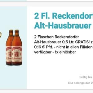 Gratis 2 Flaschen Reckendorfer Alt- Hausbrauer Bier in der Logo App