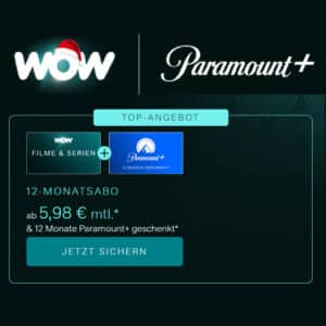 📺 WOW Weihnachten: Filme &amp; Serien für 5,98€/Monat + gratis Paramount+ (statt 18€)