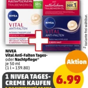 Penny ab 09.09.24 Nivea Vital Tagescreme kaufen und Vital Nachtcreme gratis dazu