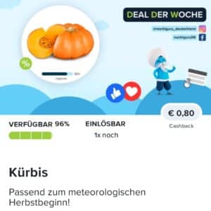 0,80€ Cashback auf Kürbis bei Marktguru