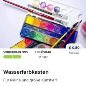 0,80€ Cashback auf einen Wasserfarbkasten bei Marktguru