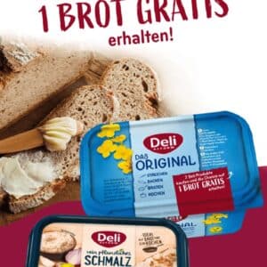 gratis Brot im Wert bis zu 4,00€ beim Kauf von zwei Deli Produkten