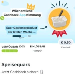 0,50€ Cashback auf Speisequark bei Marktguru