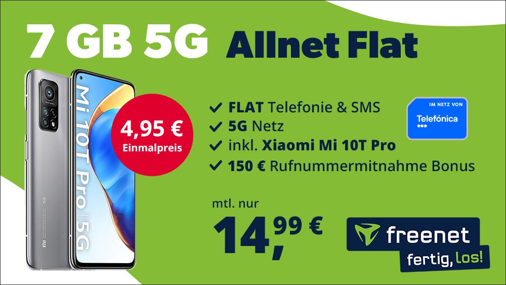 7GB 5G Telefónica Allnet Flat + Xiaomi Mi 10T Pro