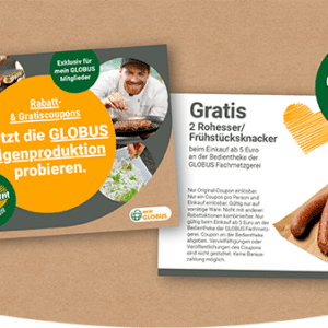 Kostenlose Produkte aus Metzgerei und Bäckerei bei Globus (Couponheft)