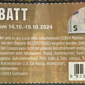 5€ Rabattgutschein bei Edeka Südbayern