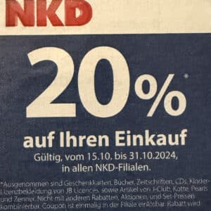 20% auf alles bei NKD