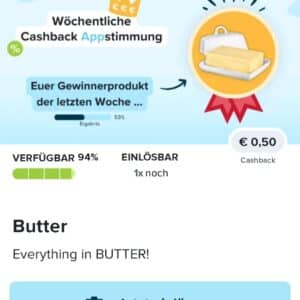 0,50€ Cashback auf Butter bei Marktguru