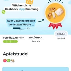 0,60€ Cashback auf Apfelstrudel bei Marktguru