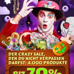 Bei Crazy Factory BIZ ZU 70% RABATT