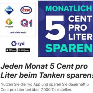 Telekom Magenta Moments - 5Cent pro Liter beim Tanken sparen über die ryd App (bis 50 Liter)