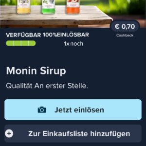 70ct Cashback auf Monin Sirup