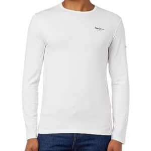 Pepe Jeans Herren  Langarmshirt in weiß / dunkelblau für 14,95€(statt 27,90€)