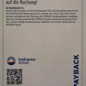 [Abgelaufen] PAYBACK 8 FACH P° auf die Buchungbbei SunExpress!