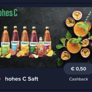 0,50€ Cashback auf Hohes C Saft bei Marktguru