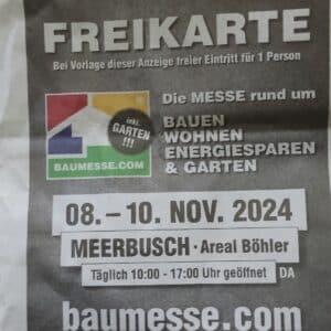 Freikarte für Messe rund ums Bauen (Düsseldorf/lokal)