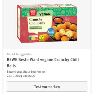 REWE Produkttest - REWE Beste Wahl vegane Crunchy Chili Balls