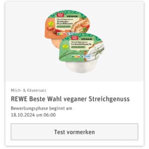 REWE Produkttest - REWE Beste Wahl veganer Streichgenuss