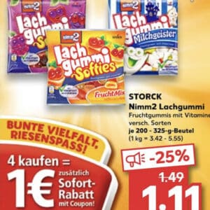 1€ Rabatt auf 4x Lachgummi bei Kaufland