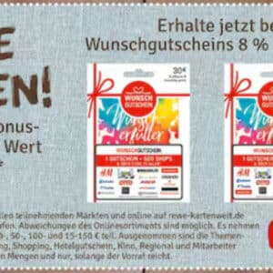 NAHKAUF 8% Wunschgutschein on top &amp; 10% Payback Punkte zurück bei Punkteeinlösung