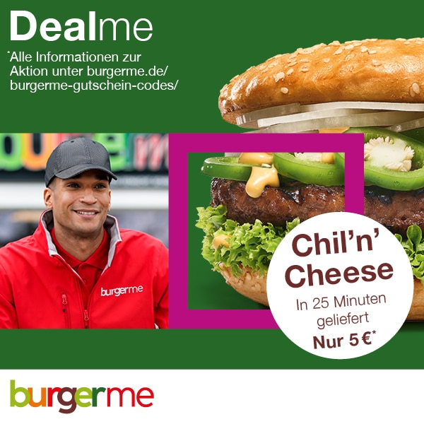 Thumbnail 🍔 burgerme: Chil’n‘Cheese für nur 5 €