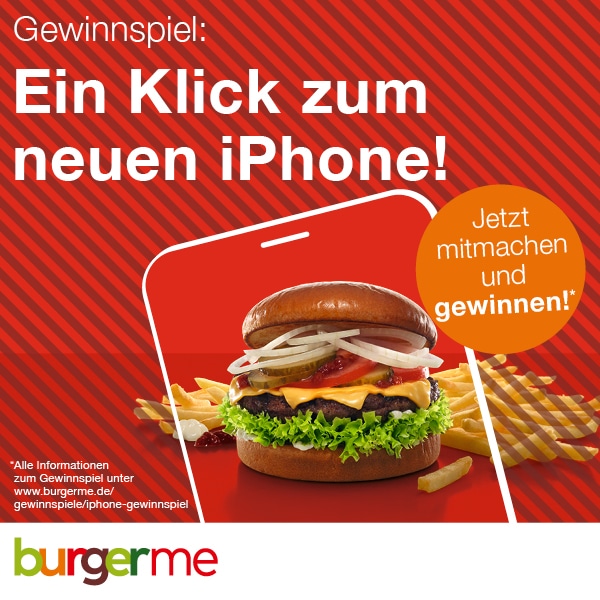 Thumbnail 🍔 burgerme: iPhone 16 gewinnen - Burger bestellen und teilnehmen