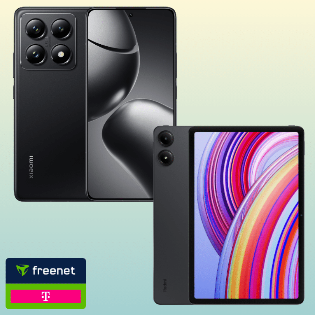 Thumbnail Eff. Gratis! 💪 Xiaomi 14T Pro (512GB) für 119€ + Gratis: Xiaomi Redmi Pad Pro + 150€ Wechselbonus + 40GB LTE Telekom Allnet für 29,99€/Monat + 0€ AP (Freenet Telekom)