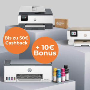 🖨️ HP Drucker: Bis zu 50€ Cashback + 10 € BestChoice-Gutschein