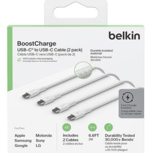 [Prime Deal Days] Belkin BoostCharge Geflochtenes USB-C/USB-C-Kabel (2er-Pack mit 2m Kabel) für 10,99€ statt 21,49€