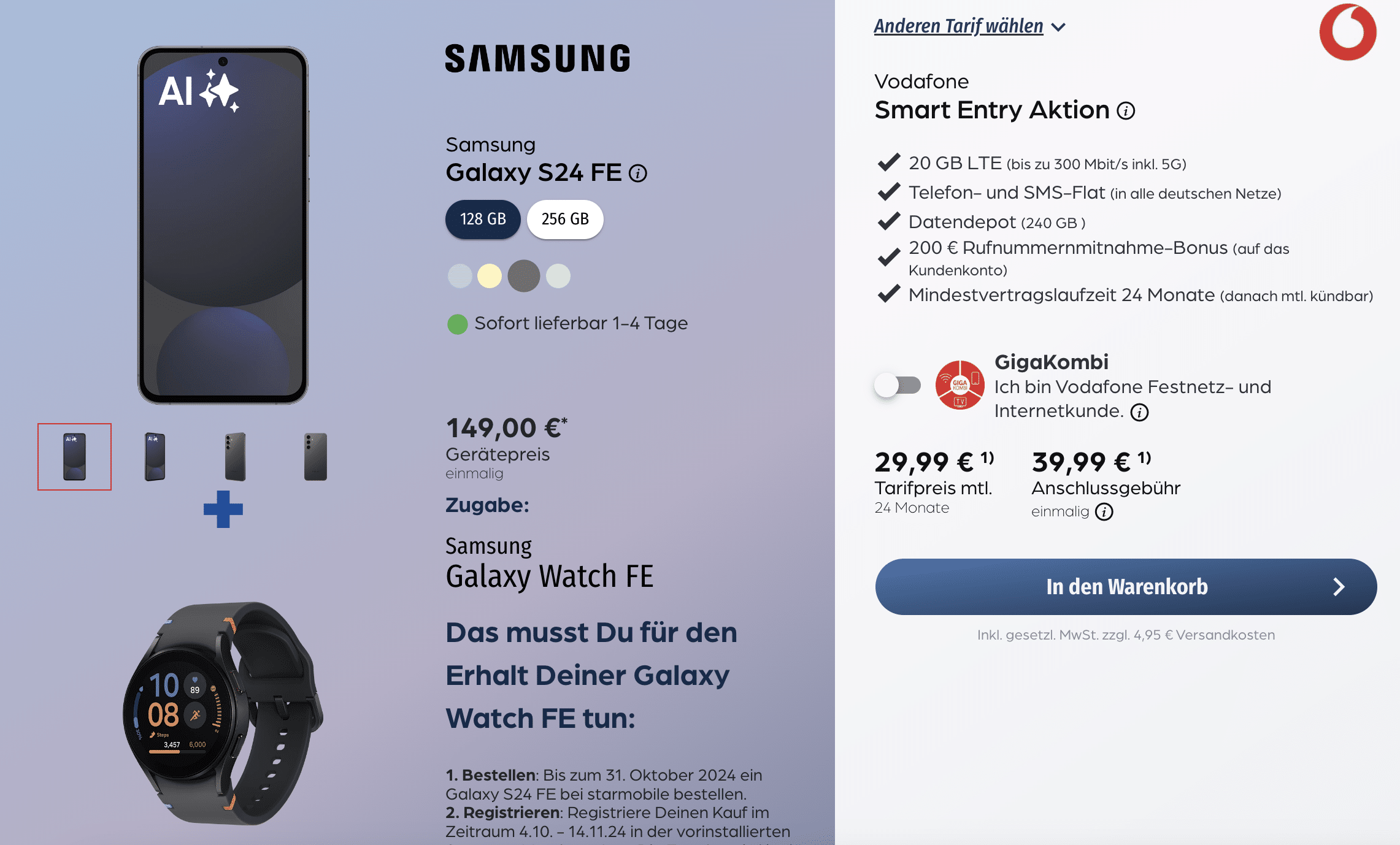 https://starmobile.de/handys/samsung/galaxy-s24-fe#color=graphit&internal_memory=128-gb&provider=vodafone&tarif=smart-entry-aktion