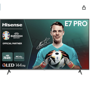 *Bestpreis* Hisense 55E7NQ Pro 139 cm (55 Zoll) Fernseher, 4K UHD, QLED, Smart TV, Total HDR, Dolby Vision IQ Atmos, 144Hz (VRR), HDMI 2.1, Game Mode PRO, Triple Tuner, Alexa Built-In