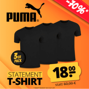 3x Puma Herren Baumwoll-Shirt „Statement Deluxe Edition“ (in 2 Farben, viele Gr.)