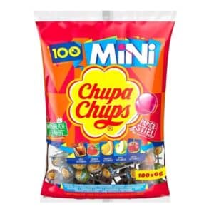 Chupa Chups Mini Classic Lutscher in den 5 Sorten Cola, Orange, Erdbeere, Apfel, Kirsche 100 x 6g